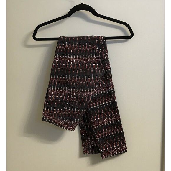 H&M Skinny High waist Pant black burgundy printed zs 6 skinny Stretch - Picture 5 of 14